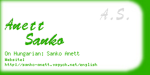 anett sanko business card